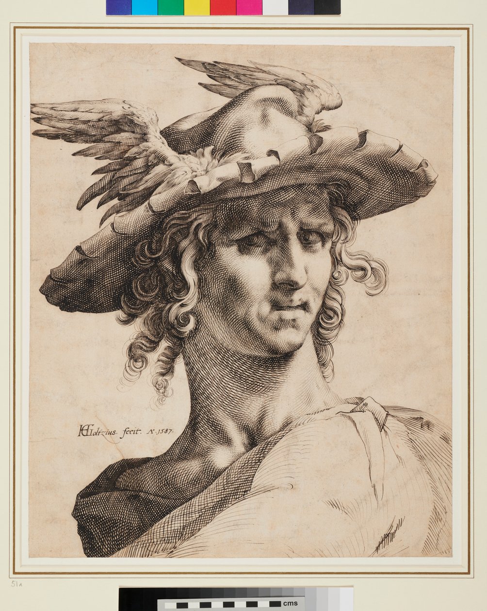 Hoofd van Mercurius door Hendrik Goltzius