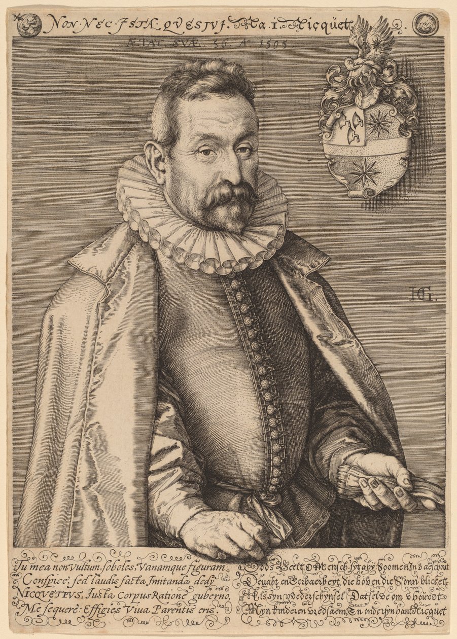 Jan Nicquet door Hendrik Goltzius
