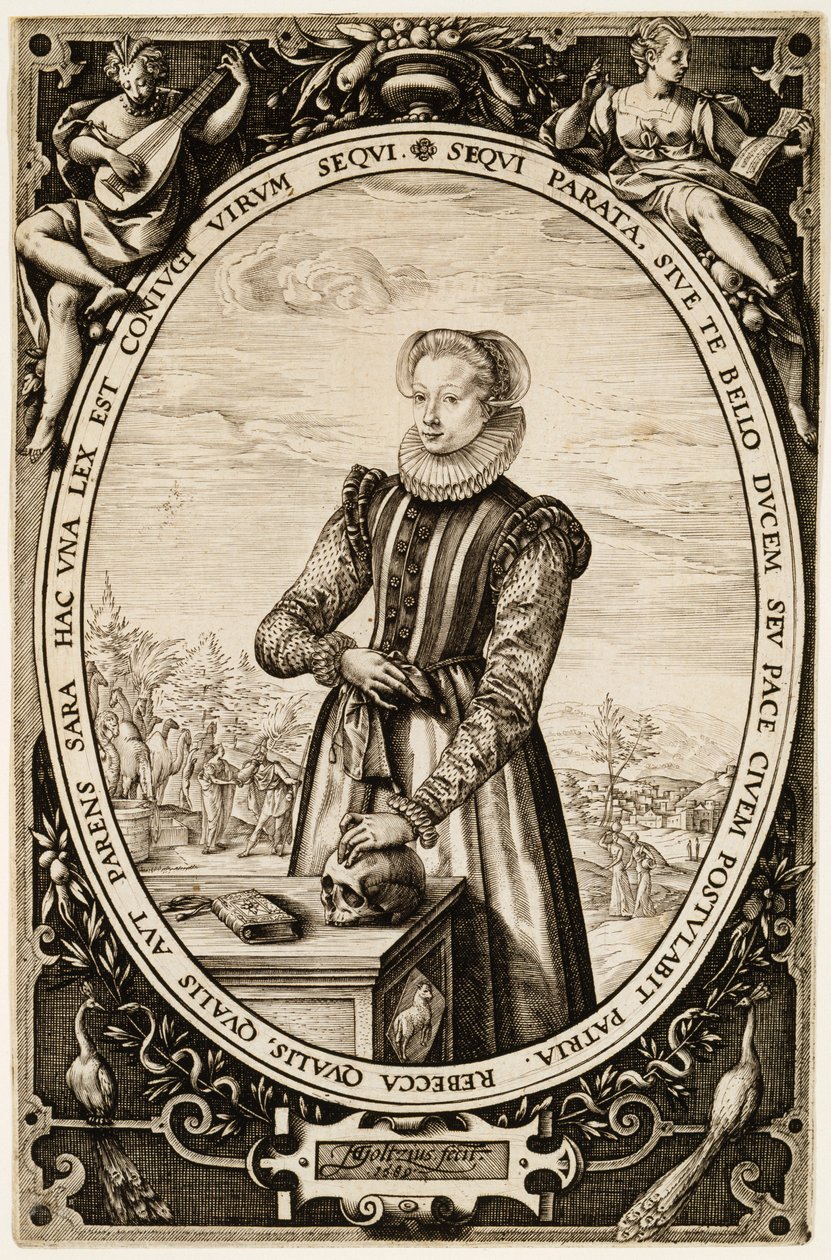 Josina Hamels, 1589 (inkt op papier) door Hendrik Goltzius