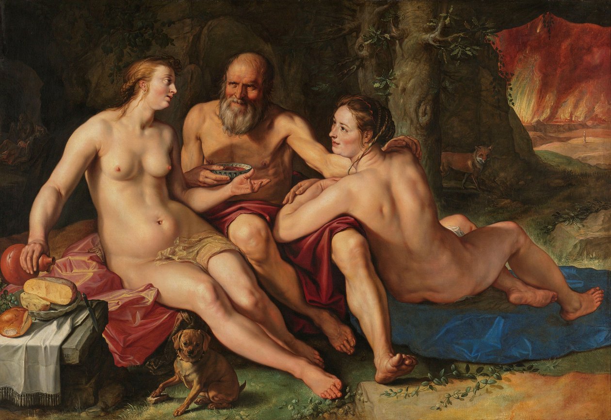 Lot en zijn Dochters door Hendrik Goltzius