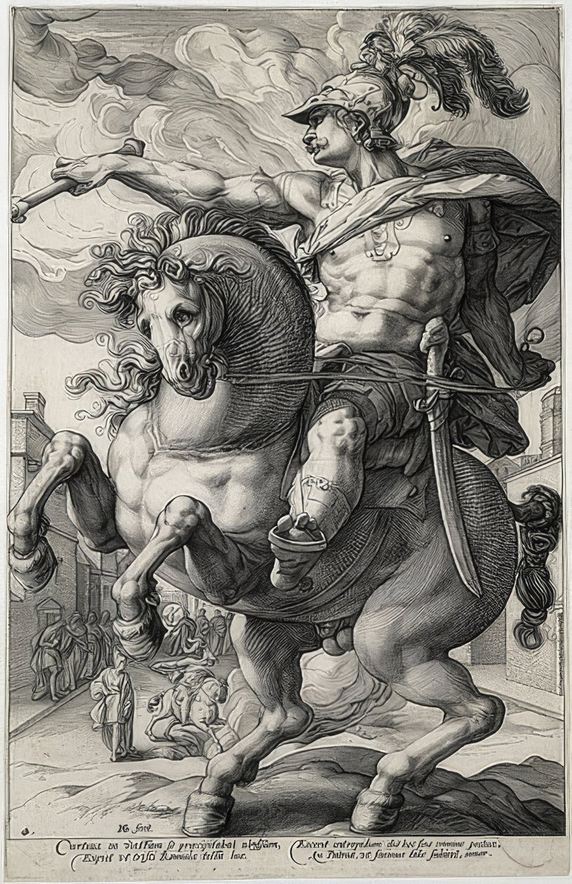 Marcus Curtius door Hendrik Goltzius