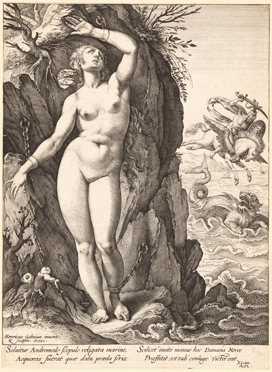 Perseus Bevrijdt Andromeda door Hendrik Goltzius