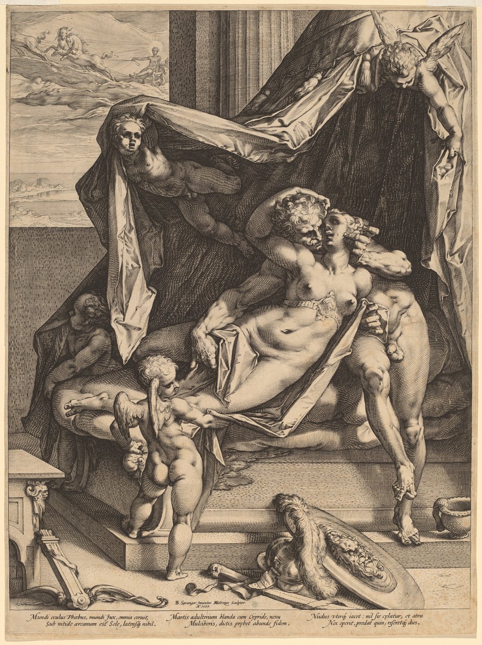 Mars en Venus door Hendrik Goltzius, after Bartholomaeus Spranger