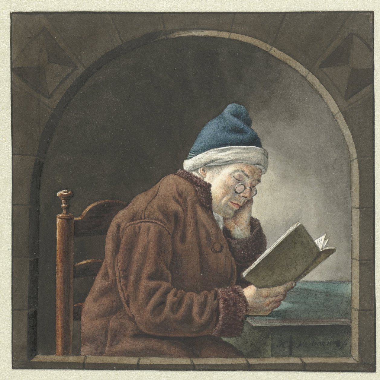 Lezende man door Hendrik Jan van Amerom