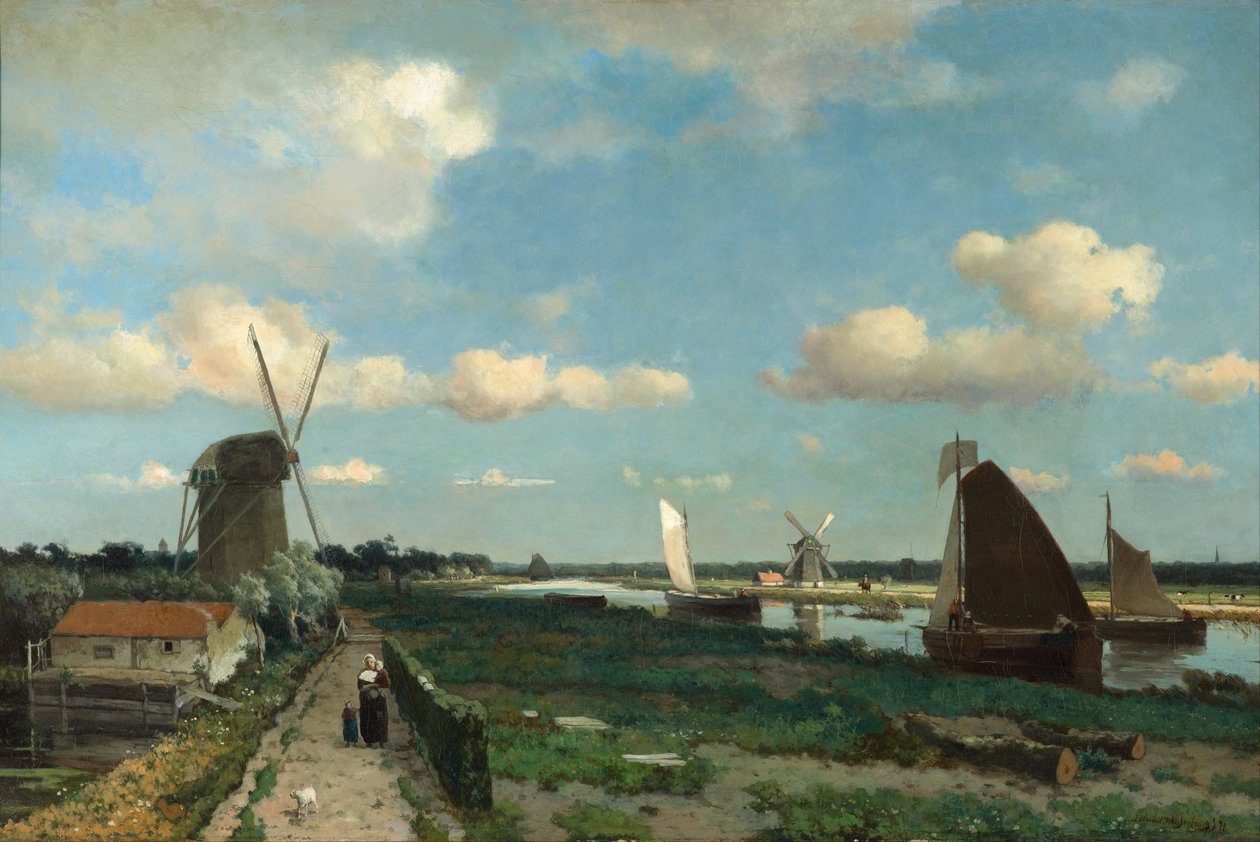 Trekvliet, 1870 door Hendrik Johannes Weissenbruch