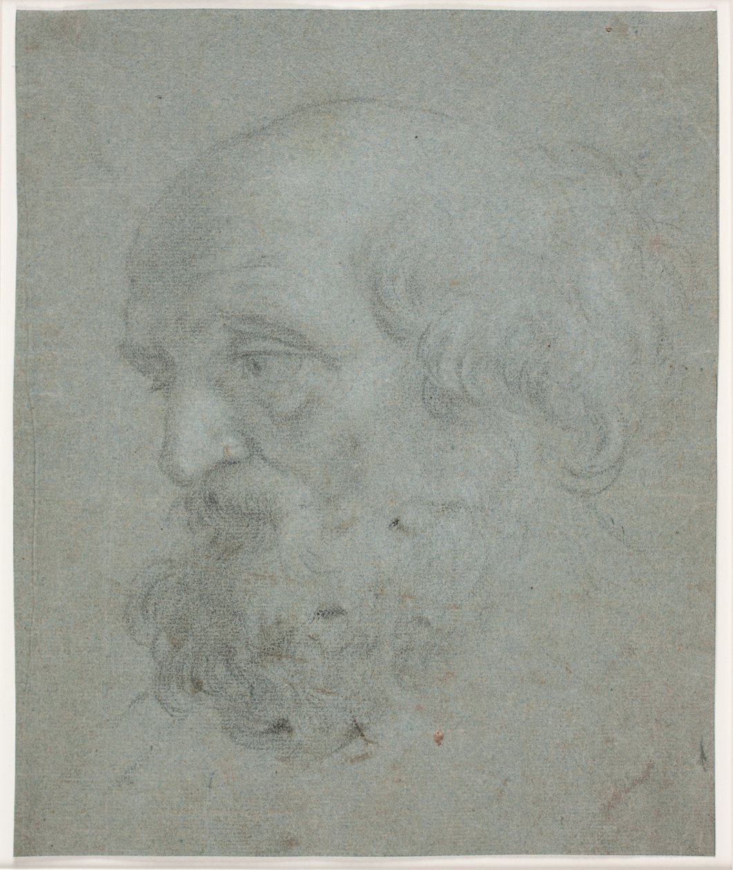 Baardig mannenhoofd (Apostel Petrus) door Hendrik Krock