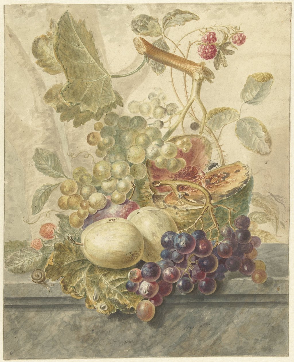 Stilleven met fruit door Hendrik Schwegman