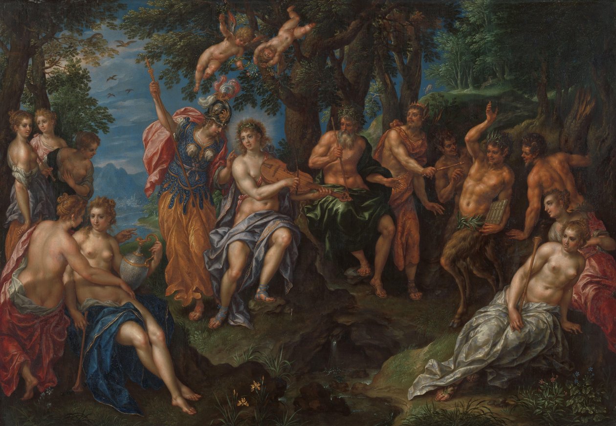 De wedstrijd tussen Apollo en Pan door Hendrik de Clerck