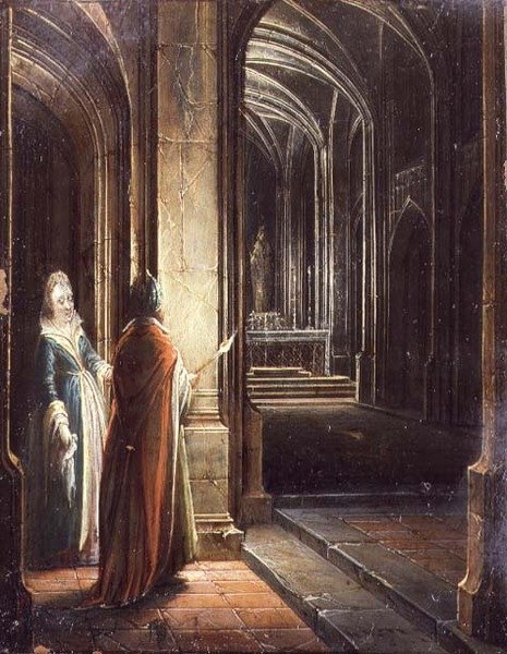 Figuren in een Kerk door Hendrik the Younger Steenwyck