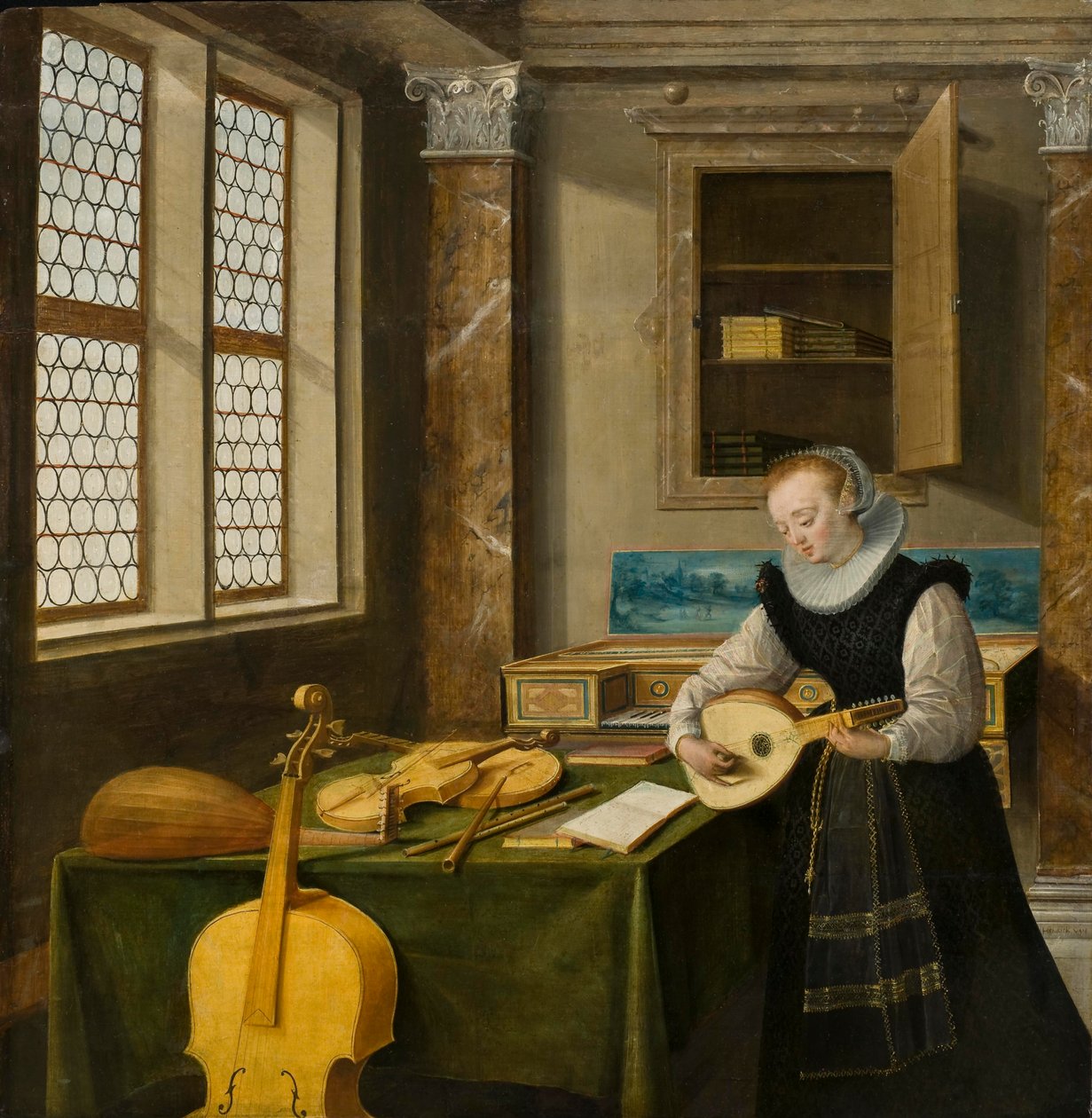 Dame die de luit speelt, c.1610 door Hendrik the Younger Steenwyck