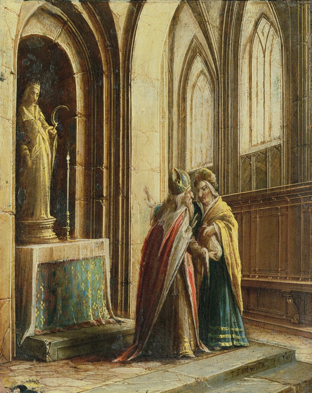 Twee Figuren in een Kerk door Hendrik the Younger Steenwyck