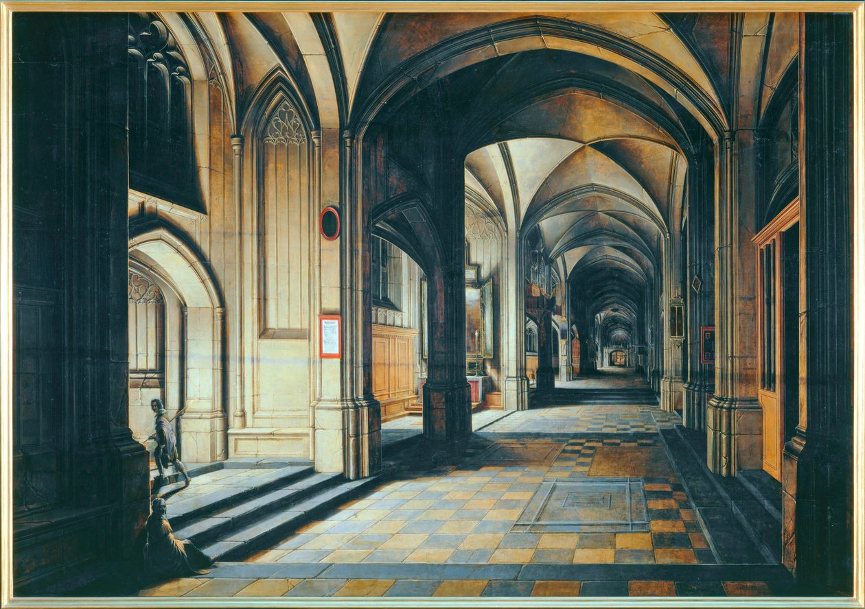 Kerk interieur. Nachteffect ... door Hendrik van Steenwyck