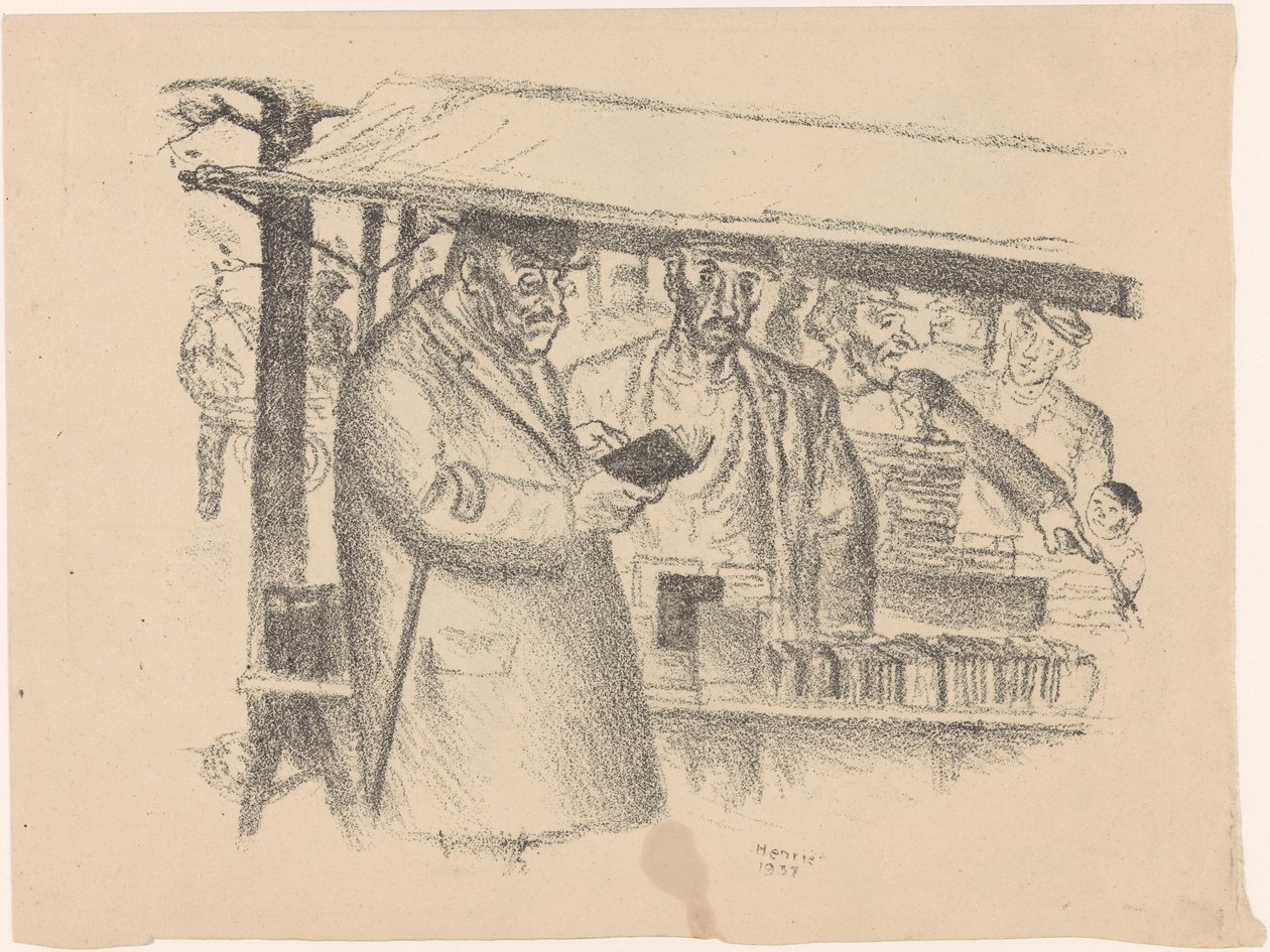 Boekenkraam op een markt door Henk Henriët