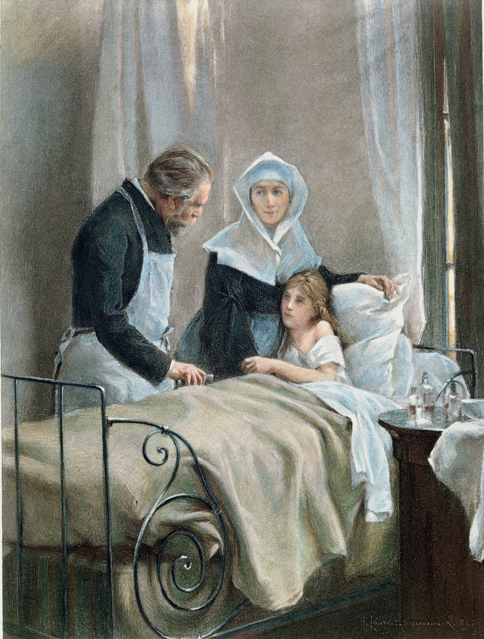 Het zieke kind door Henri Alphonse Louis Laurent Desrousseaux
