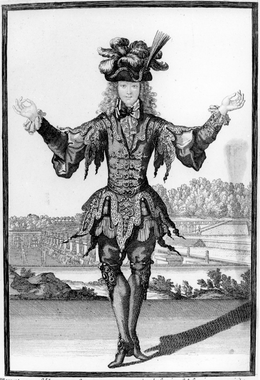 Een man van kwaliteit gekleed als een danser, c.1695 door Henri Bonnart