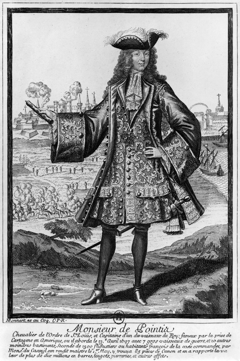 Jean Bernard Desjean (1645-1711) Baron de Pointis door Henri Bonnart