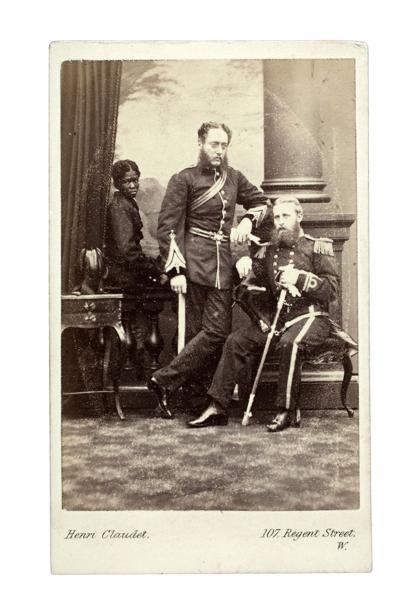 Officieren met een jongen, Londen, 1870s door Henri Claudet