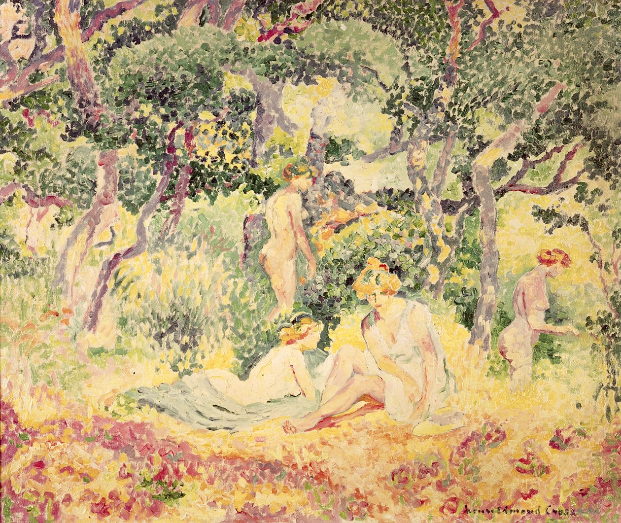 Naakten in een Bos door Henri Edmond Cross