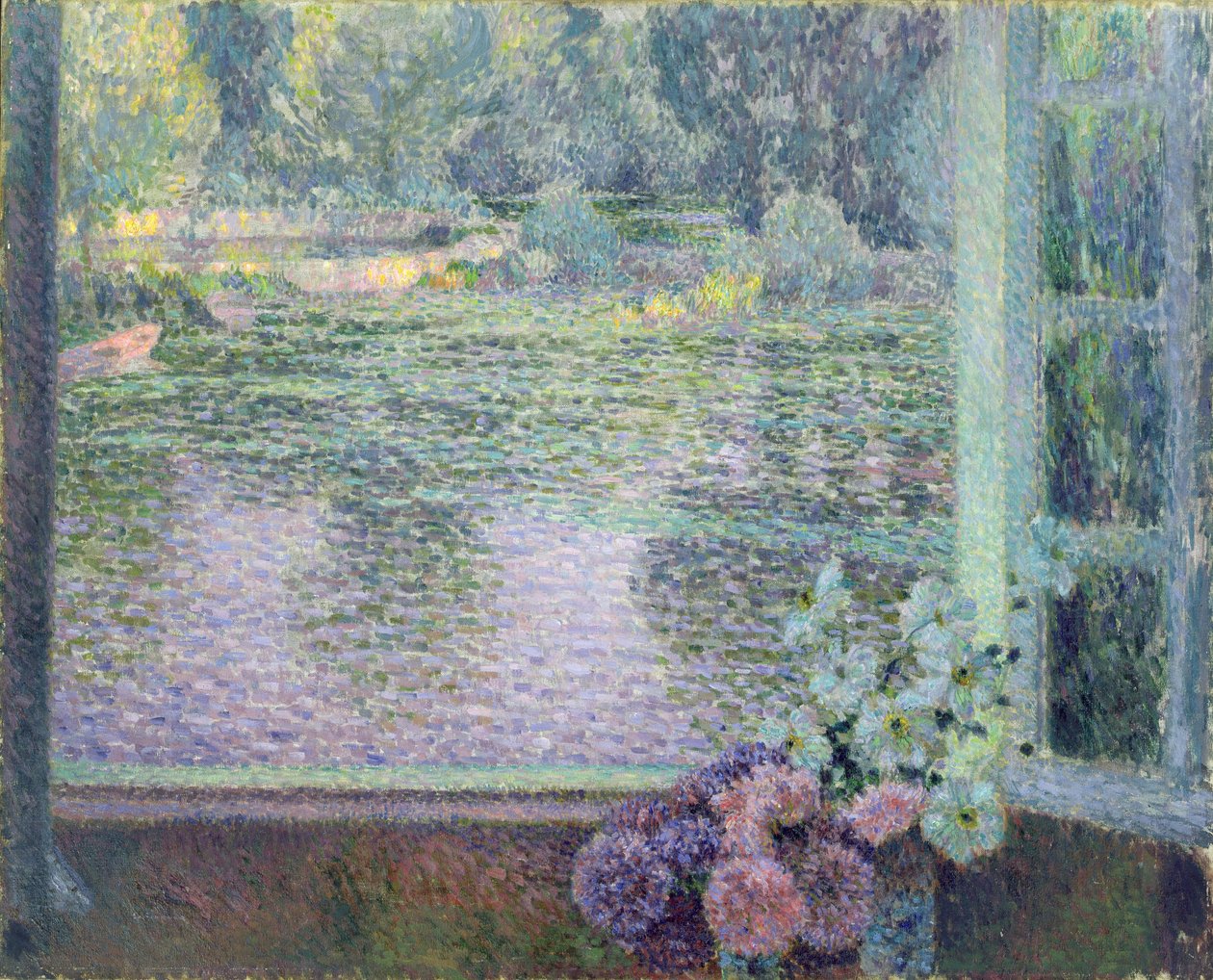 Een raam aan de rivier, 1908 door Henri Eugene Augustin Le Sidaner