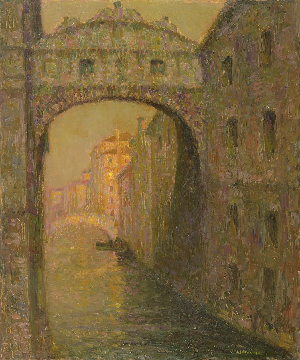De Brug der Zuchten, Venetië door Henri Eugene Augustin Le Sidaner