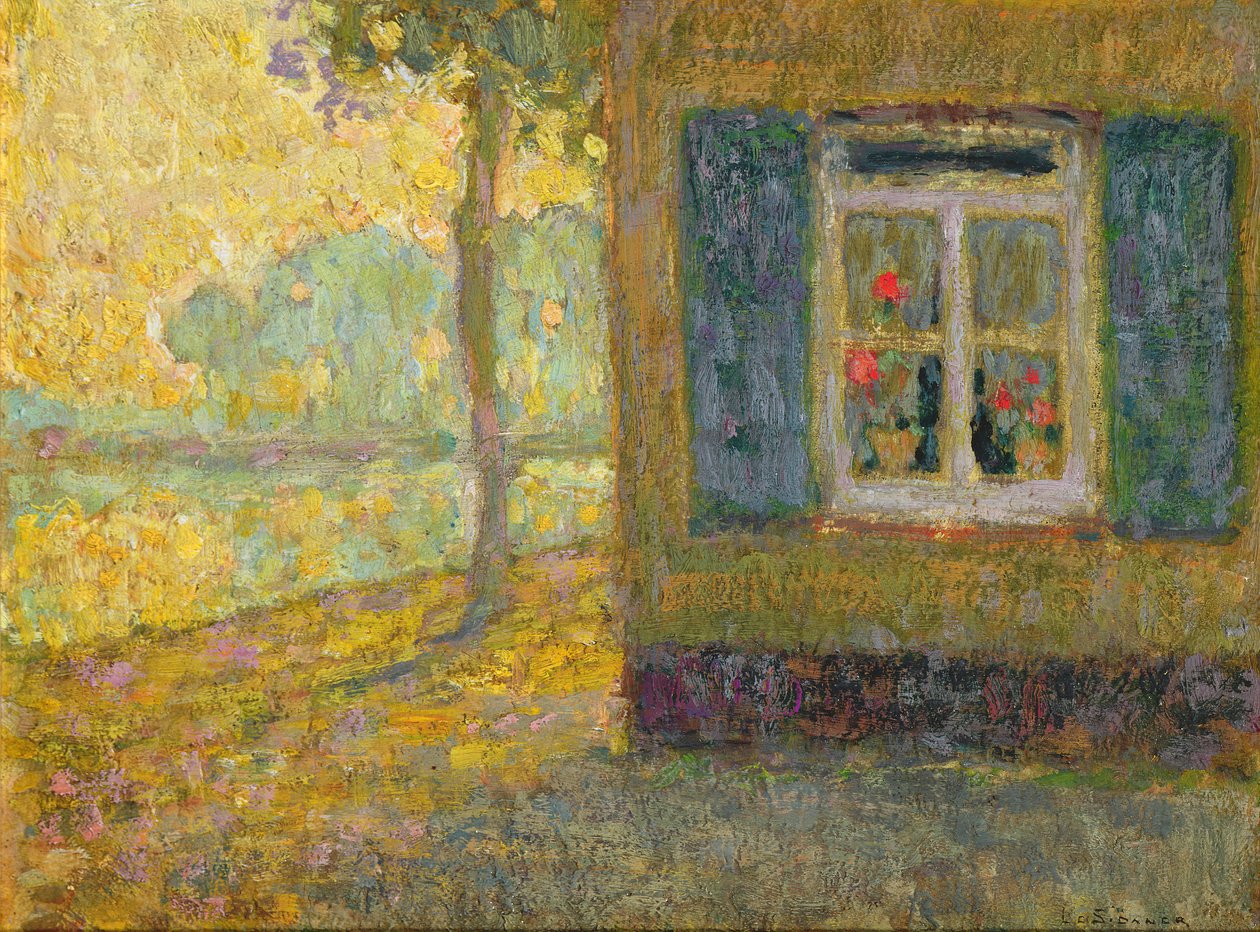 Het kanaalpad, Gravelines door Henri Eugene Augustin Le Sidaner