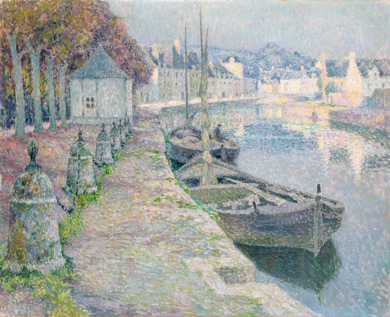 De Grindboten door Henri Eugene Augustin Le Sidaner