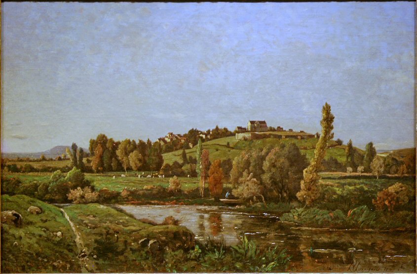 Landschap in Auvergne door Henri Joseph Harpignies
