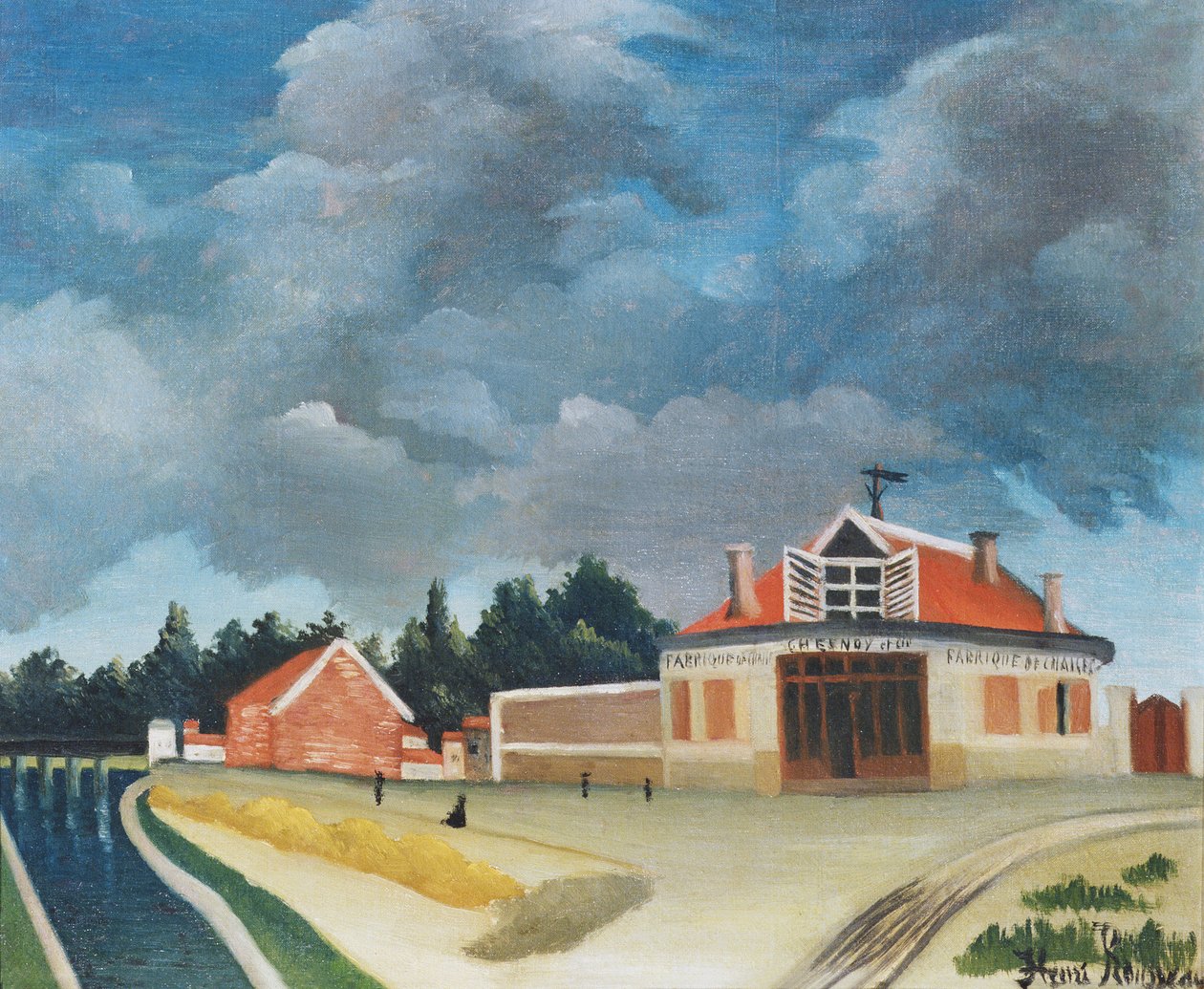 De stoelenfabriek in Alfortville, ca. 1897 door Henri Rousseau