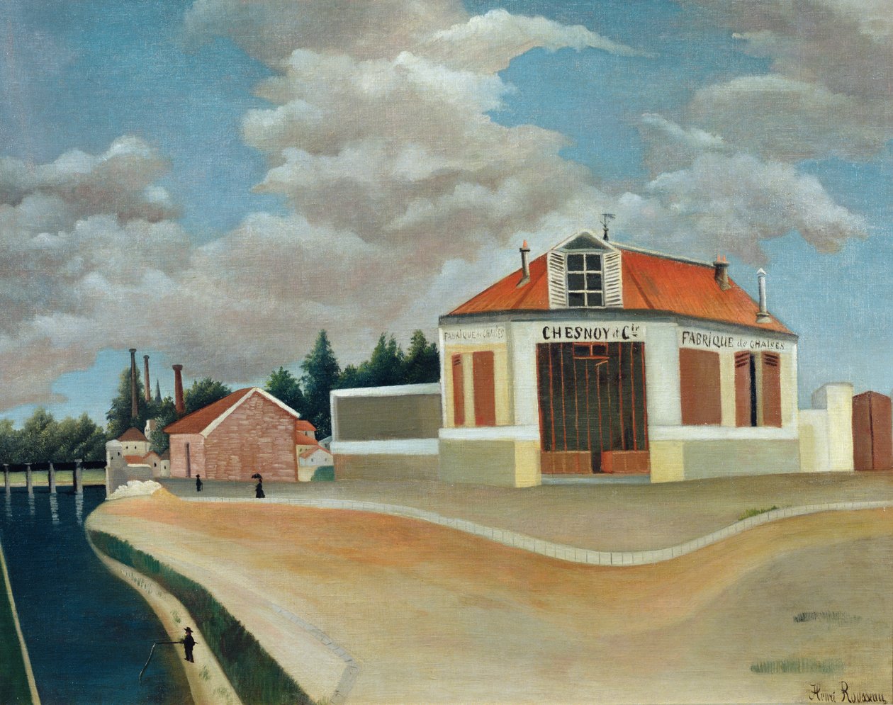 De stoelenfabriek in Alfortville, c.1897 door Henri Rousseau