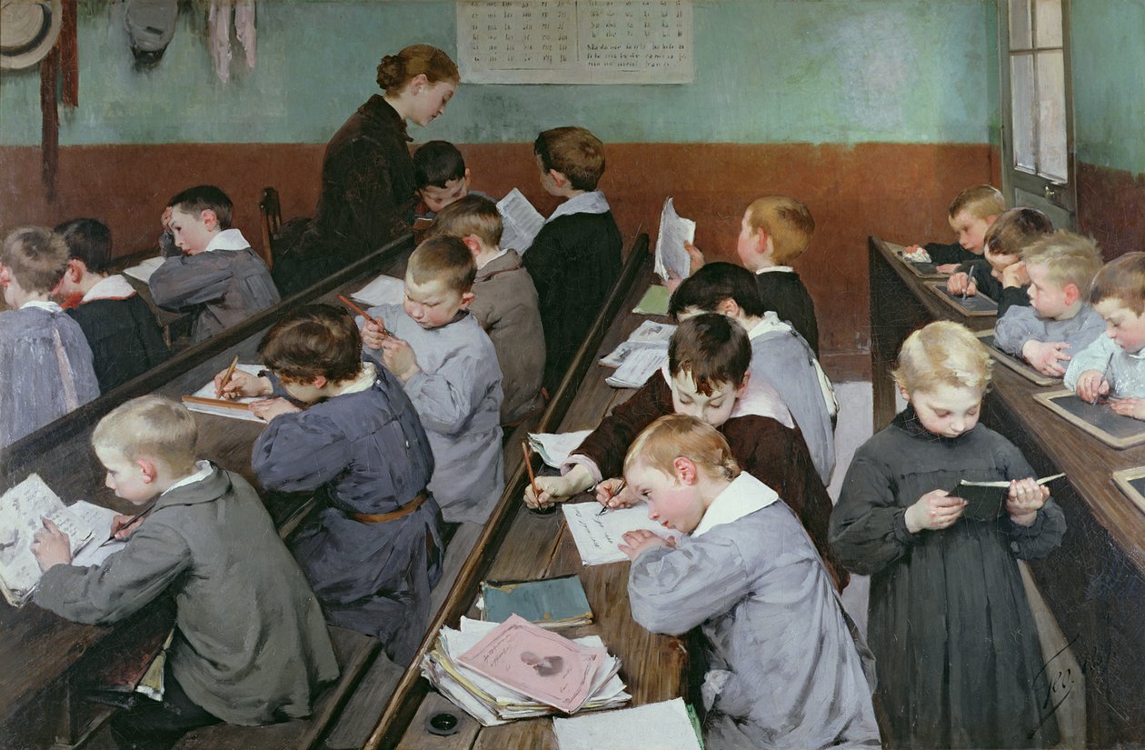 De kinderklas, 1889 door Henri Jules Jean Geoffroy