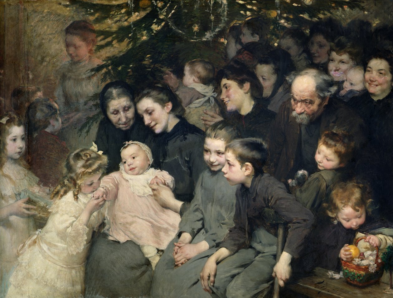 De Druppel Melk in Belleville: De Kerstboom bij de Dispensary, 1908 door Henri Jules Jean Geoffroy