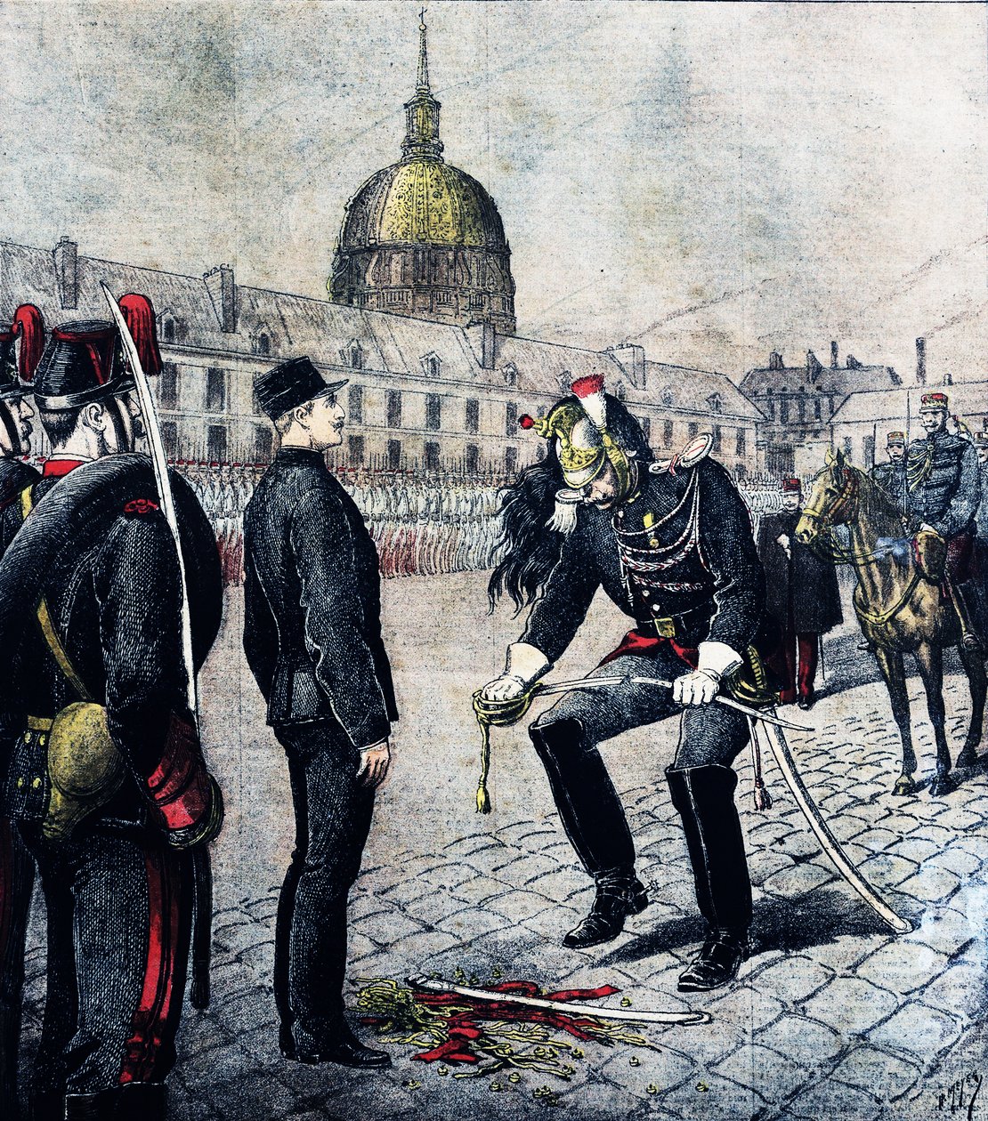 Alfred Dreyfus ontdaan van rang door Henri Meyer