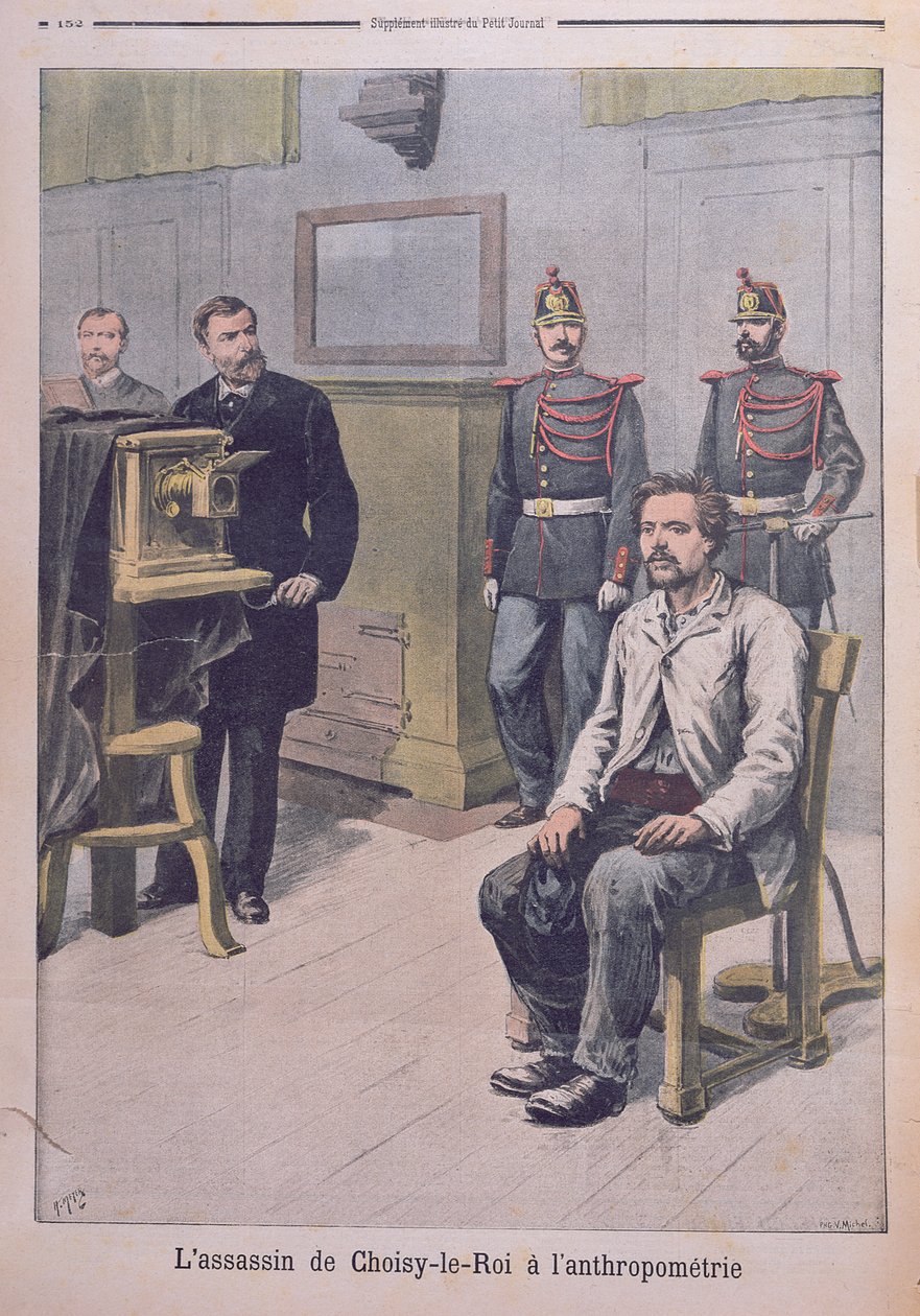 De Moordenaar van Choisy-le-Roy gefotografeerd voor Professor Bertillon, uit 