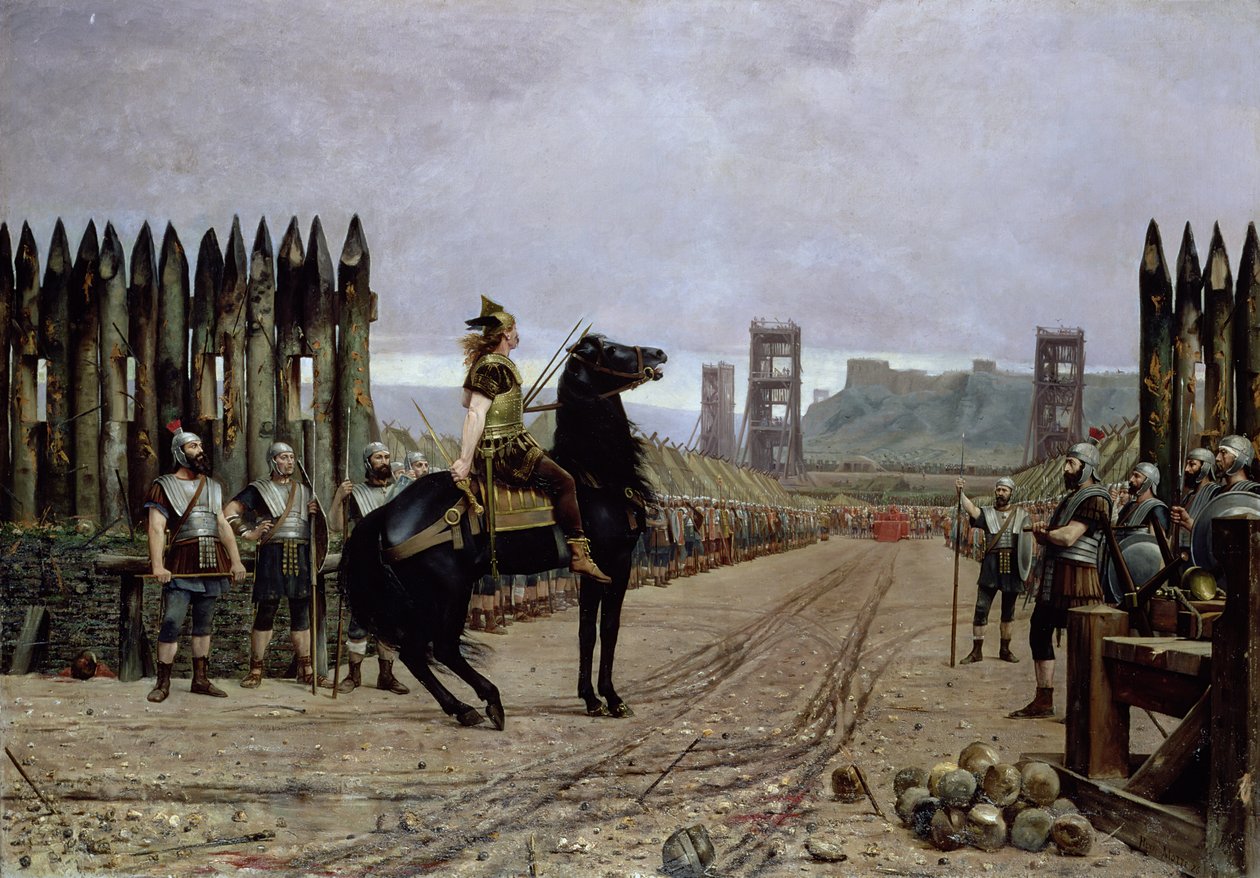 Vercingetorix (72-46 v.Chr.) voor Caesar, 52 v.Chr., 1886 door Henri Paul Motte