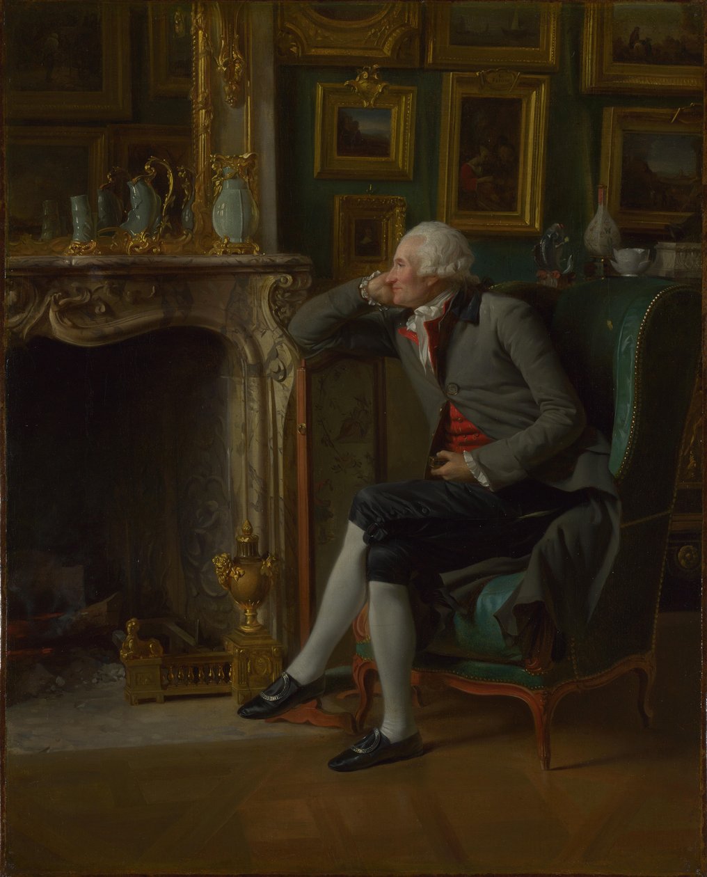 De baron de Besenval in zijn salon de compagnie door Henri Pierre Danloux