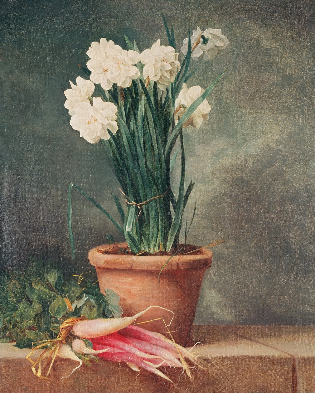Narcissus en Radijzen door Henri Roland de la Porte