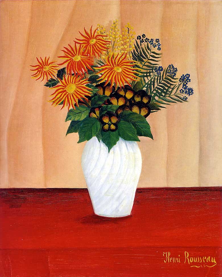 Boeket bloemen door Henri Rousseau