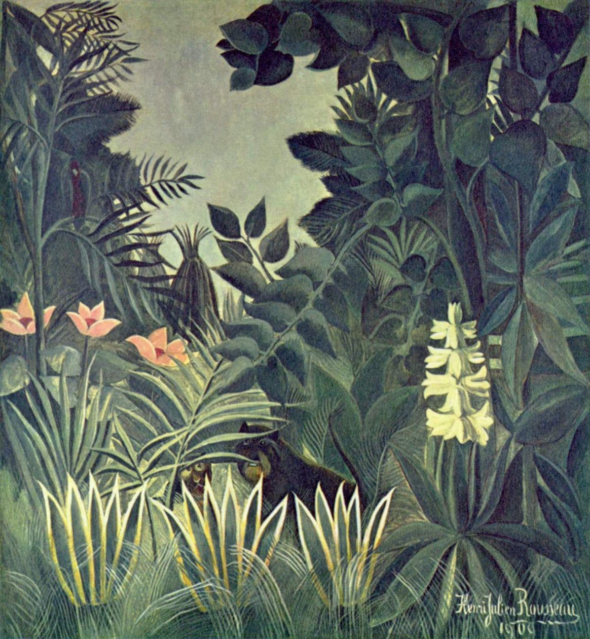 Jungle aan de evenaar door Henri Rousseau
