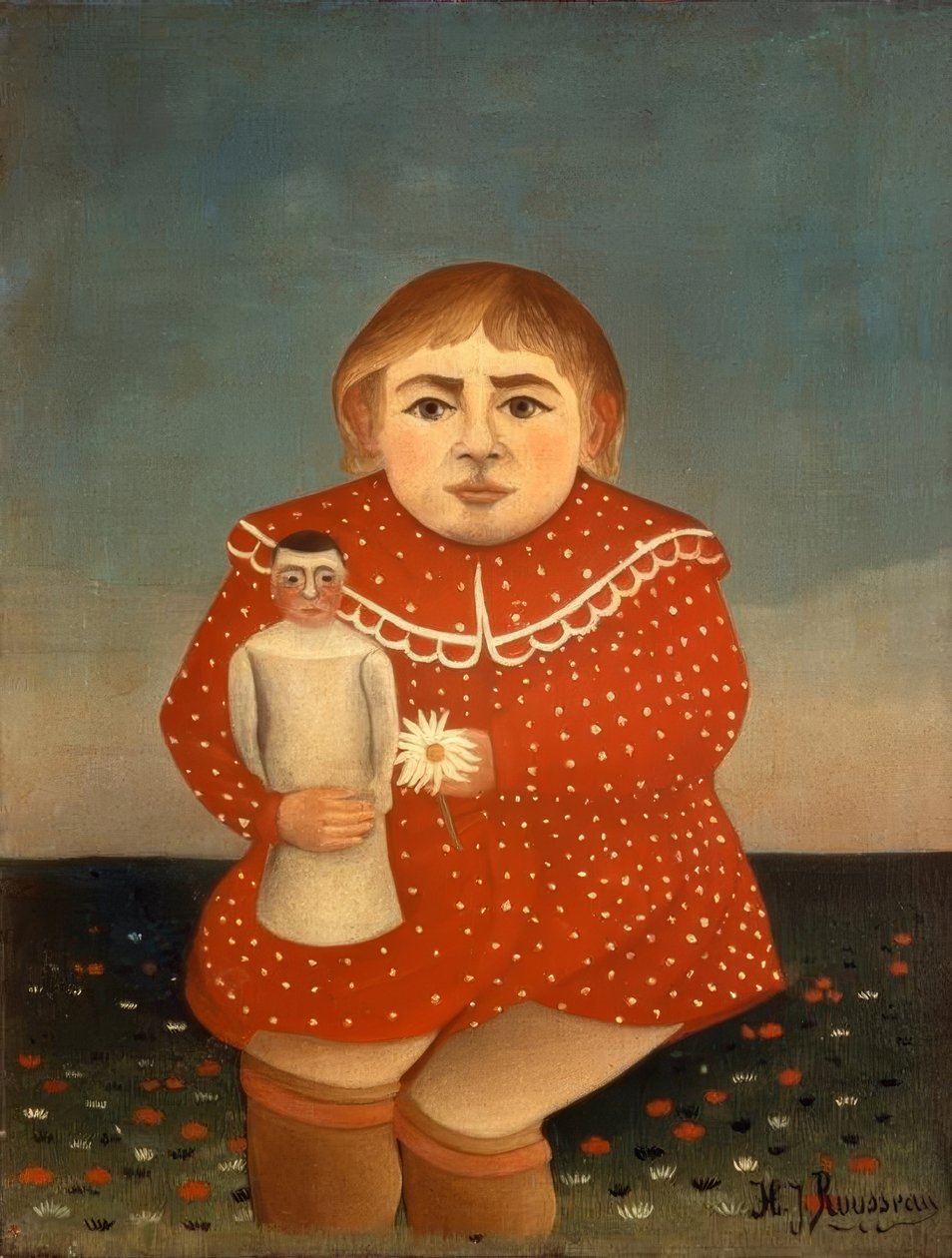 Het kind met de pop door Henri Rousseau