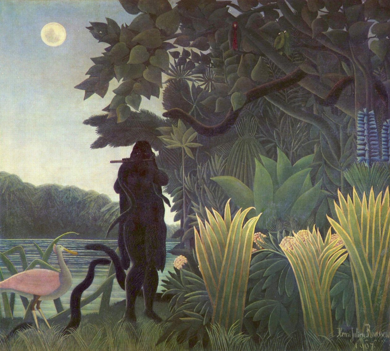 Slangenbezweerster door Henri Rousseau