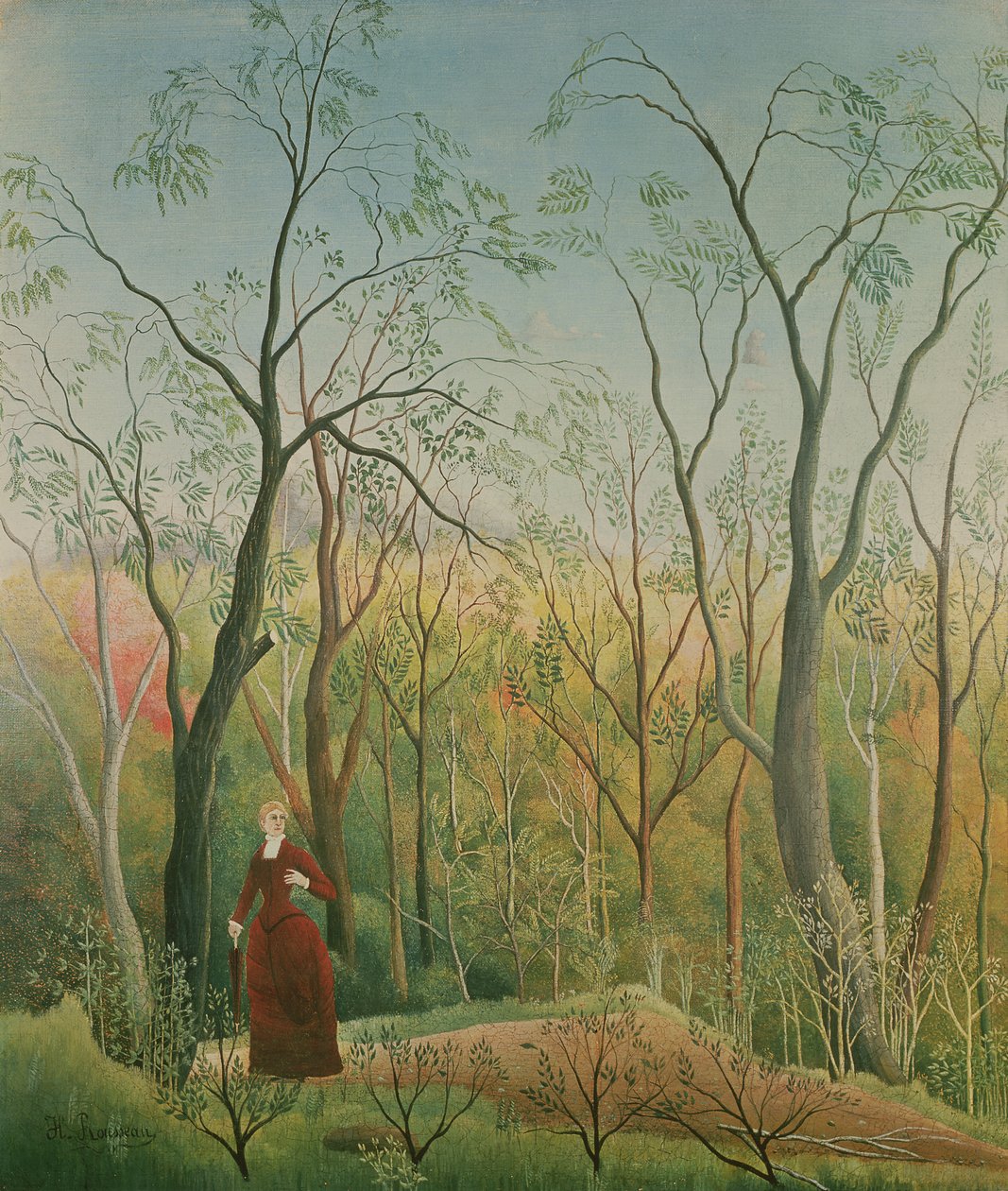 De Wandeling in het Bos, 1886-90 door Henri Rousseau