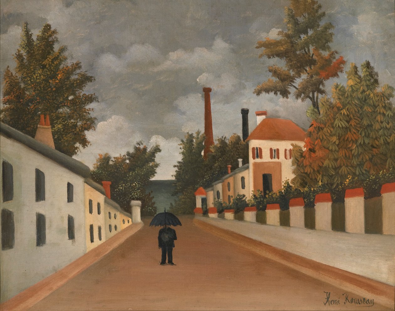 Uitzicht op de omgeving van Parijs door Henri Rousseau