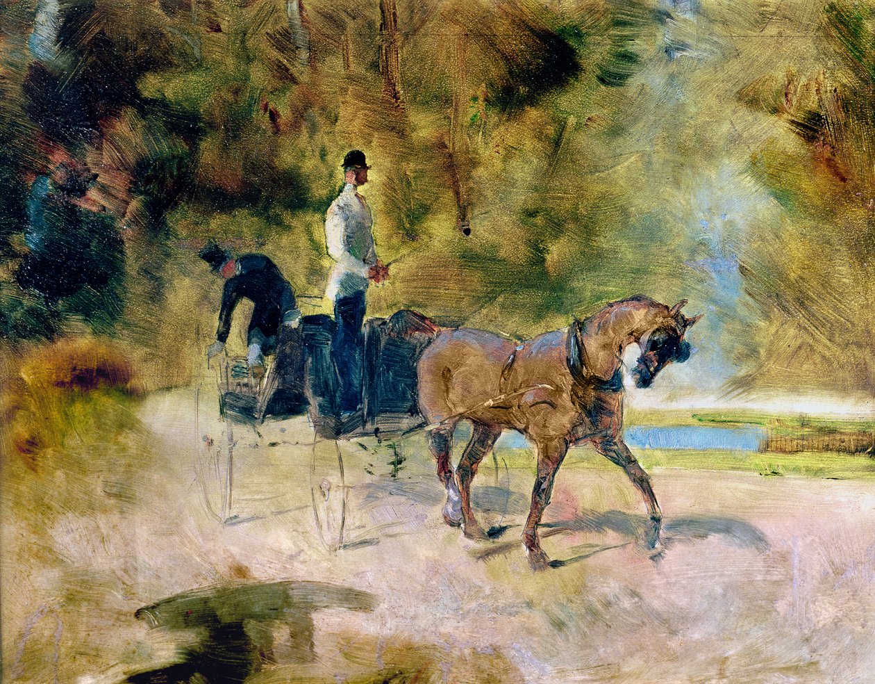 Een hondenkar, 1880 door Henri de Toulouse Lautrec