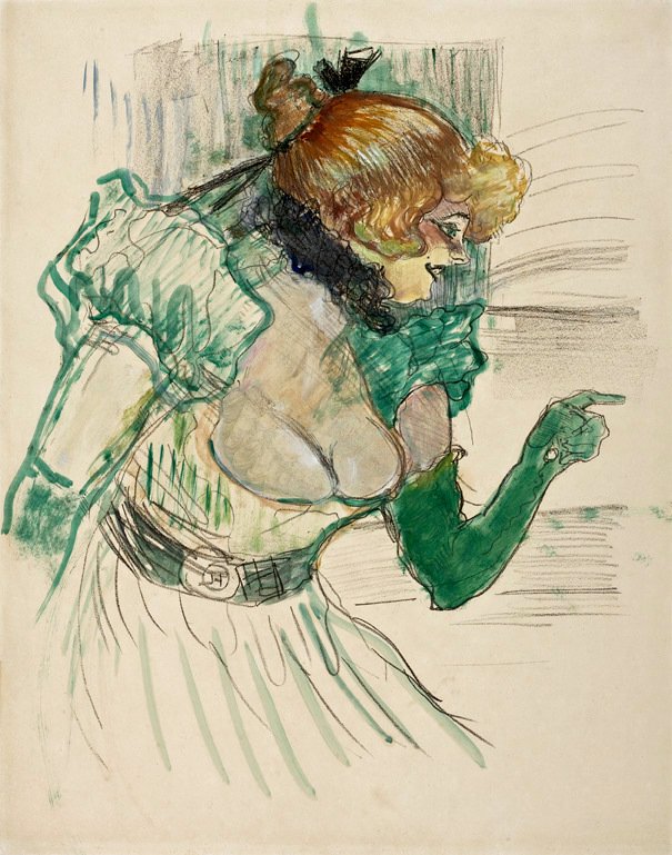 Kunstenaar met Groene Handschoenen door Henri de Toulouse Lautrec