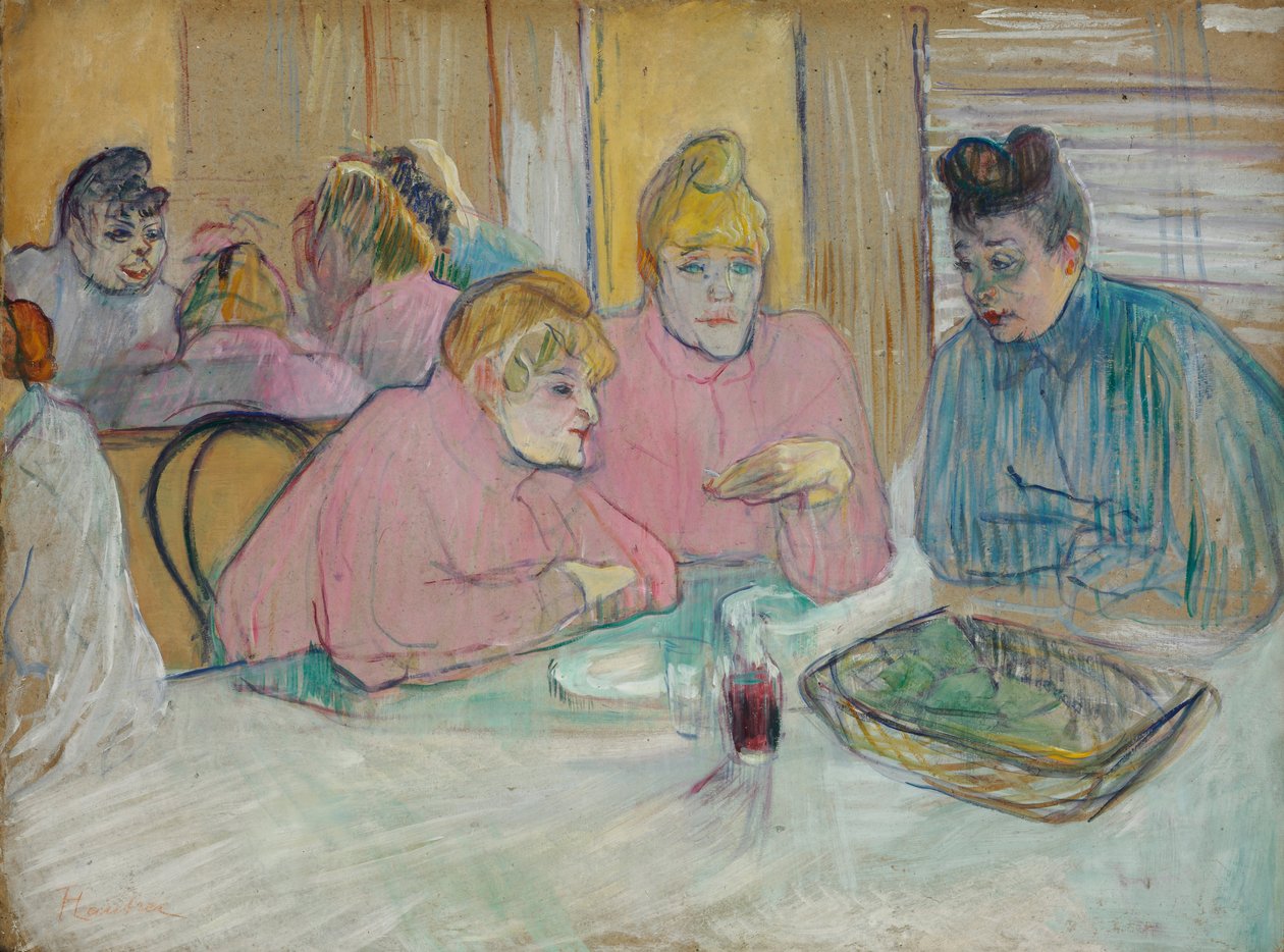 De dames in de eetkamer door Henri de Toulouse Lautrec