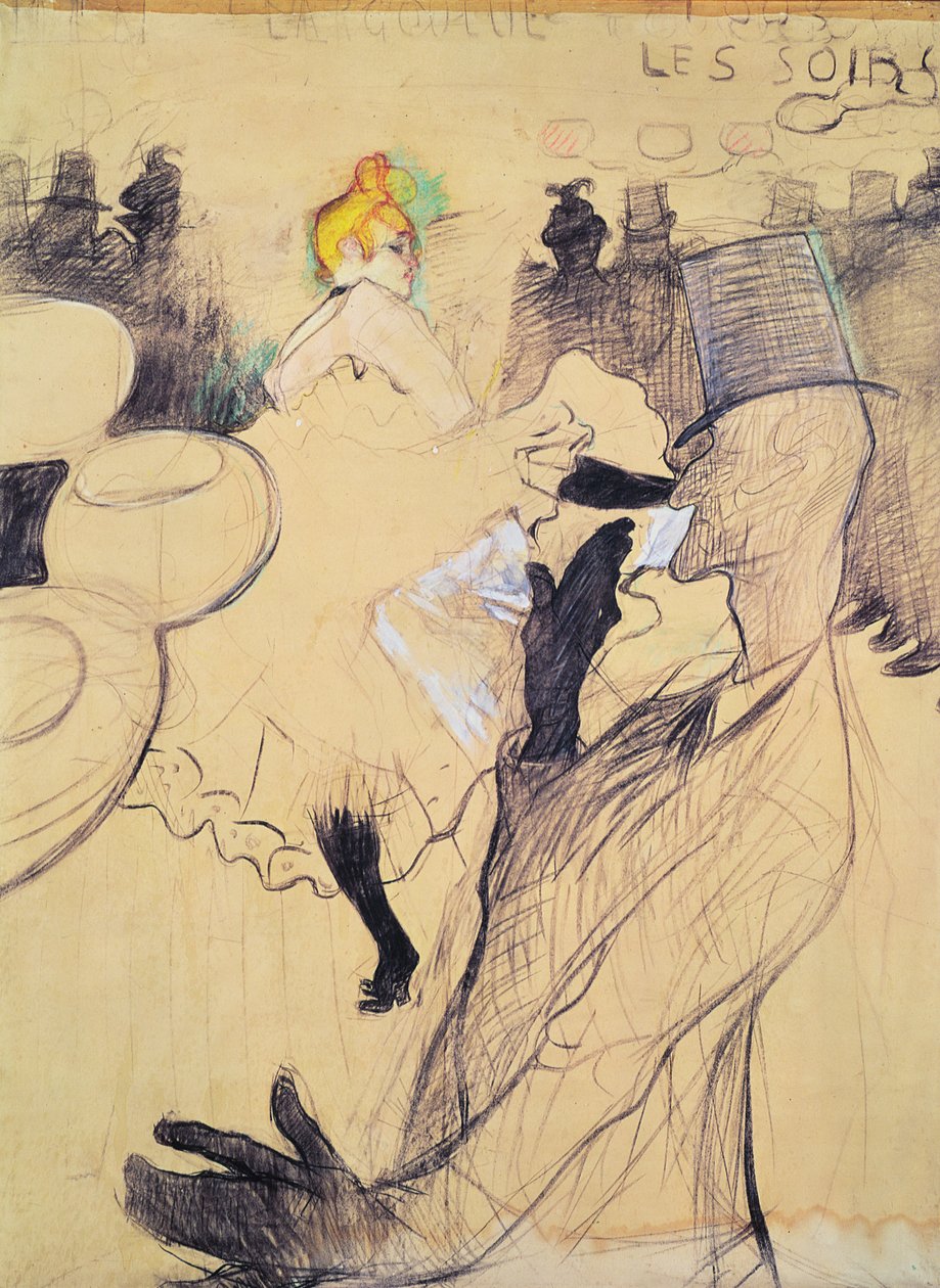 De Moulin-Rouge, De Goulue en Valentin, de Boneless One door Henri de Toulouse Lautrec