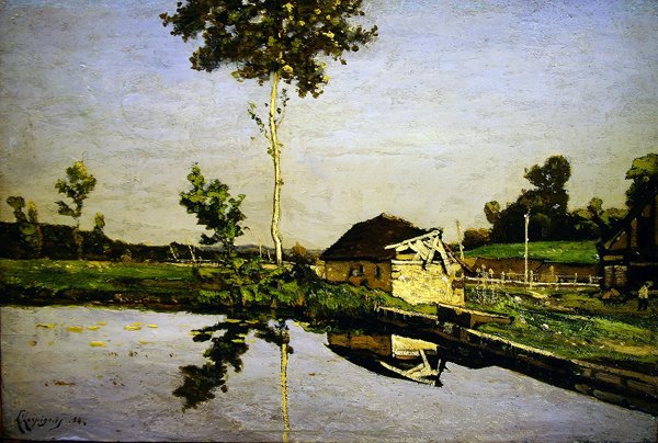 Landschap bij Saint-Prive (Yonne) door Henri Joseph Harpignies