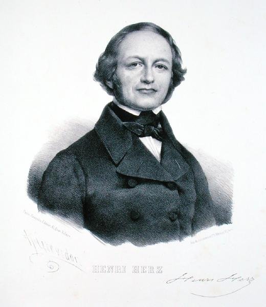 Henri Herz (1803-88) door Henri (after) Grevedon