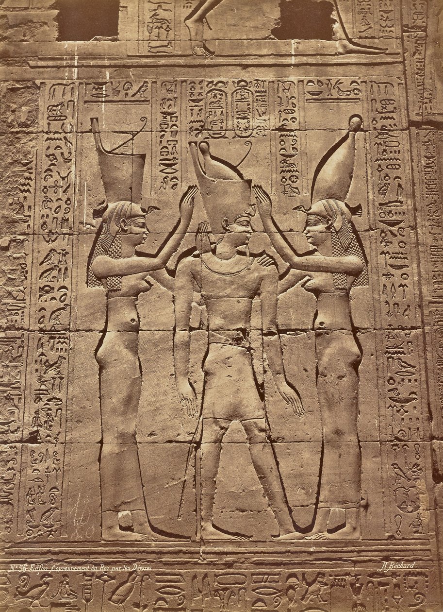 De kroning van de koning in Edfu door Désses door Henri Béchard