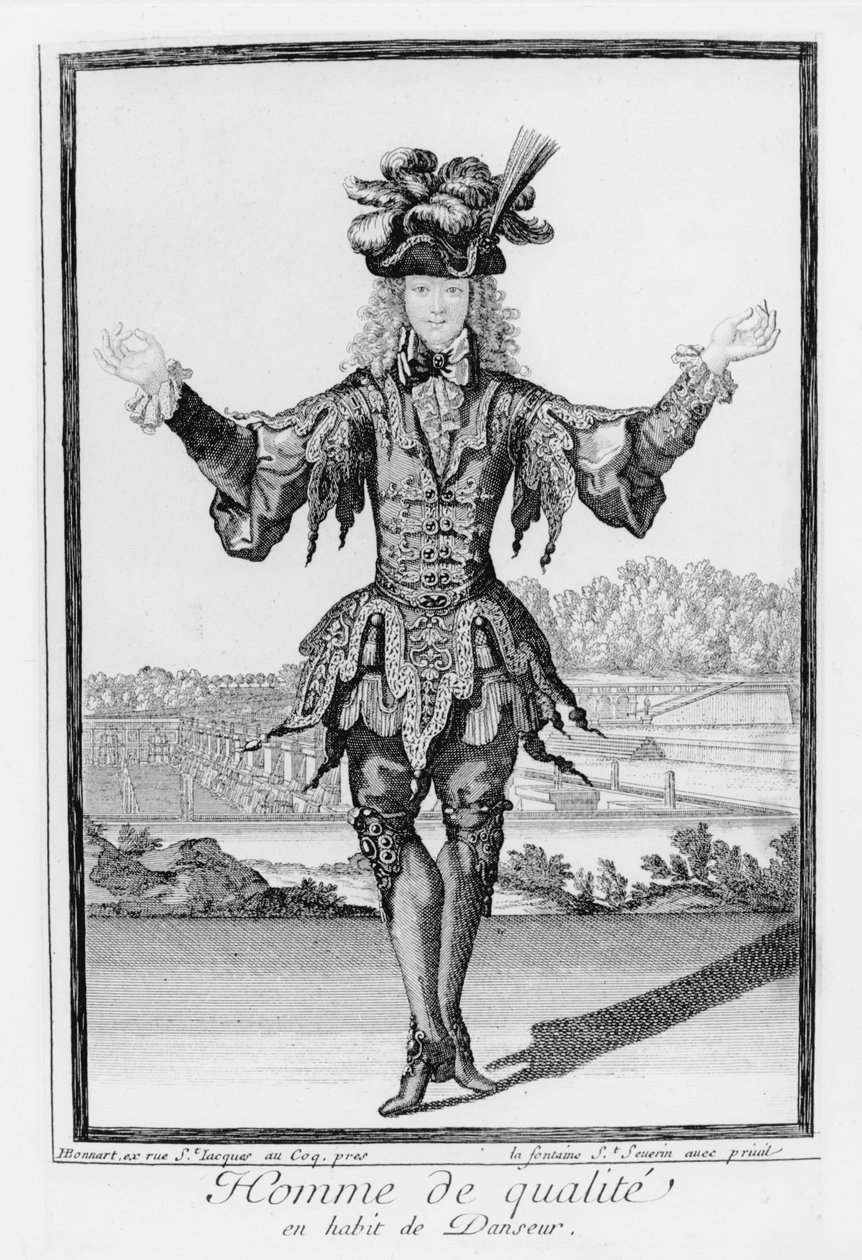 Man van kwaliteit, verkleed als danser door Henri Bonnart